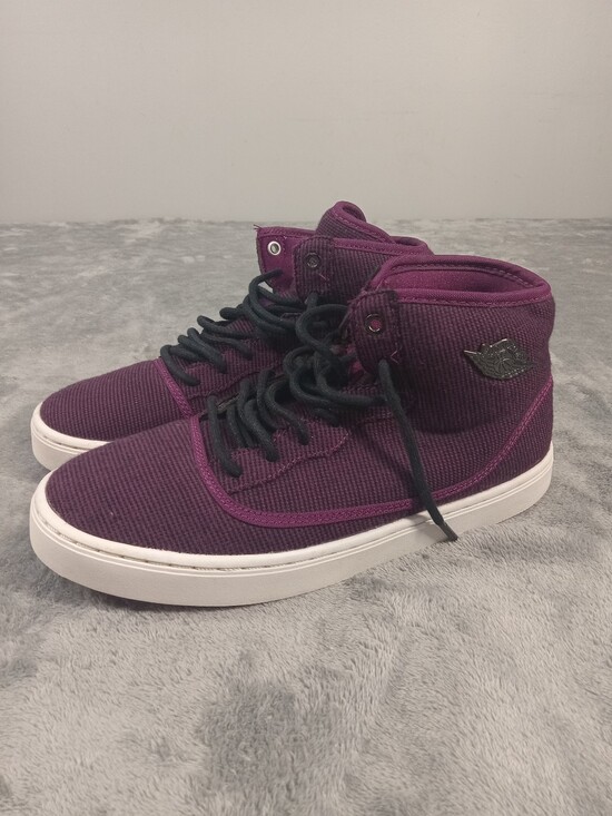 Jordan Shoes - Jordan Women's High-Top Canvas Sneakers in Deep Plum Size 6.5